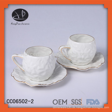 Haltbare Porzellan Teetassen und Untertassen mit Goldrand, Kaffee &amp; Tee Sets Trinkgeschirr Typ und Keramik Material chinesischen Tee-Set